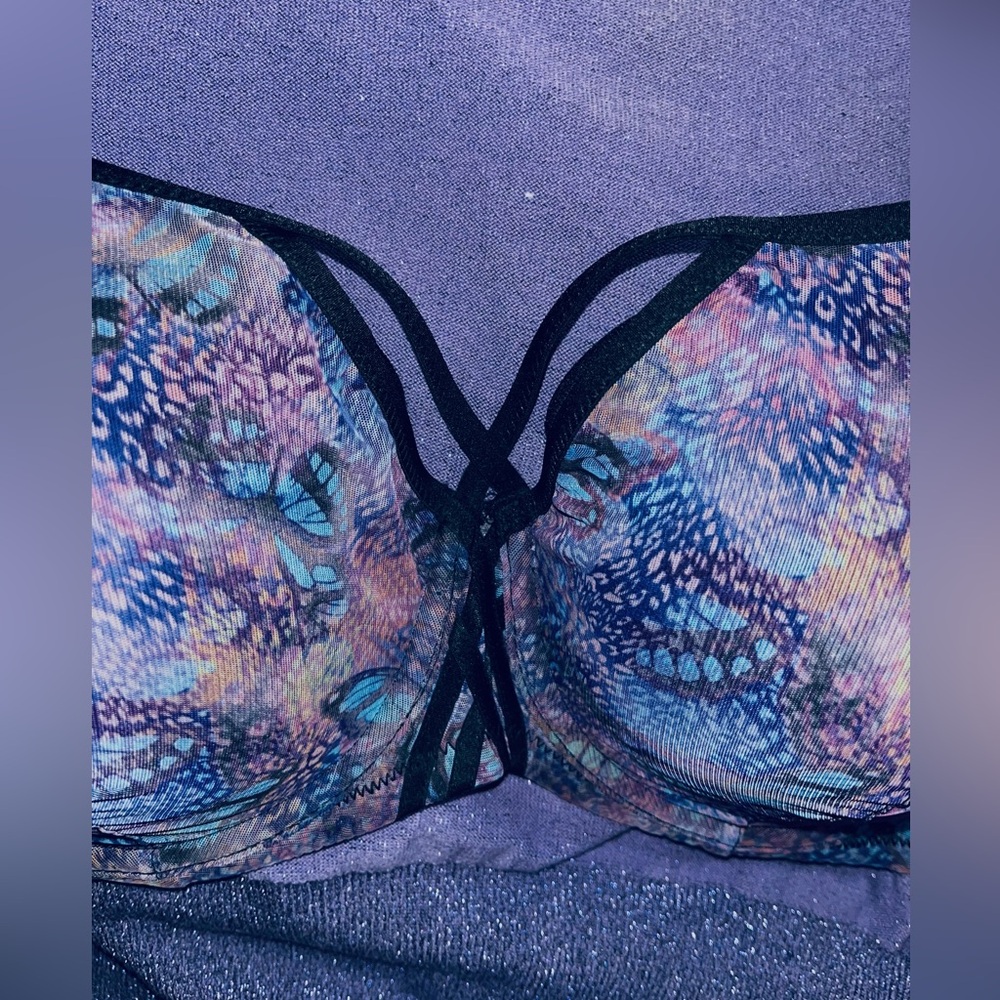 Multi-Way Butterfly Print Underwire Bra